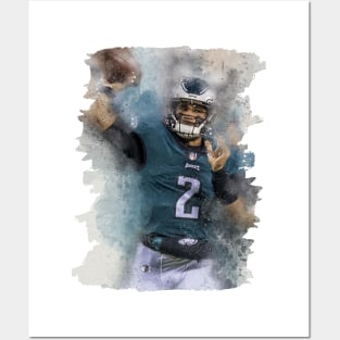 JALEN HURTS IN WATERCOLOR PAINTING-3 Posters and Art